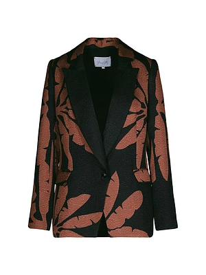 Anouk Force Of Nature Wool & Silk Jacquard Blazer