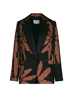 Anouk Force Of Nature Wool & Silk Jacquard Blazer