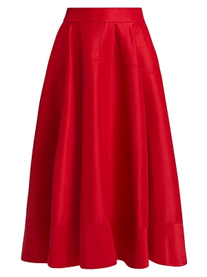 Avani Satin Midi-Skirt