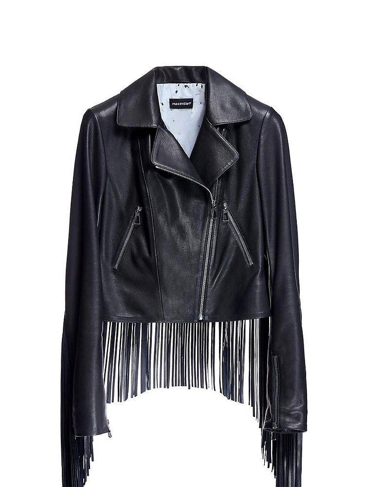 Leather Long Fringe Jacket