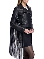 Leather Long Fringe Jacket