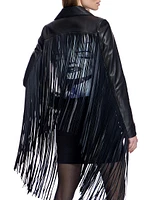 Leather Long Fringe Jacket