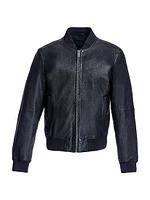 Men's Leather Bomber Jacket