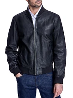 JM3088 Men's Leather Bomber Jacket