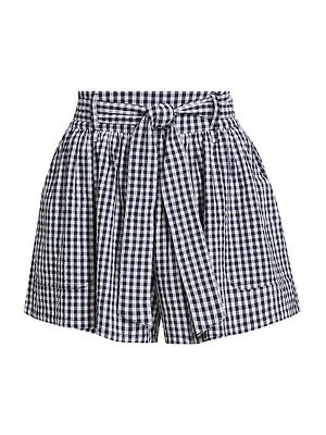 Gabrielle Gingham High-Rise Shorts