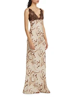 Susanna Paisley Silk Lace Maxi Dress