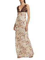 Susanna Paisley Silk Lace Maxi Dress