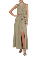 Mayer Military Maxi Wrap Dress