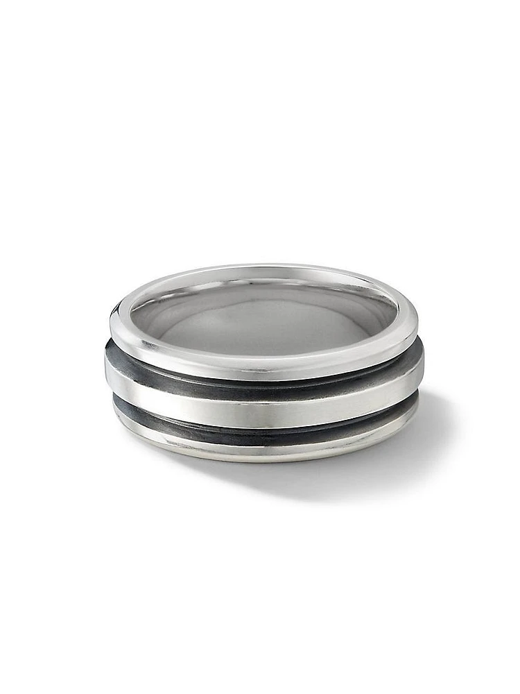 Deco Band Ring Sterling Silver, 8.5MM