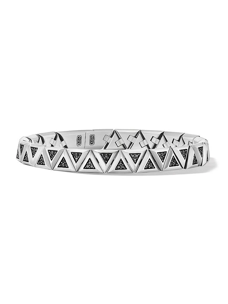 Faceted Link Triangle Bracelet Sterling Silver