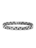 Faceted Link Triangle Bracelet Sterling Silver