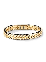 Chevron Woven Bracelet in 18K Yellow Gold, 9MM