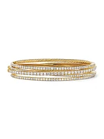 Pavé Crossover Three Row Bracelet in 18K Gold