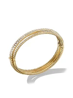 Pavé Crossover Three Row Bracelet in 18K Gold