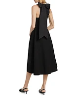 Mani Bow Sleeveless Midi-Dress