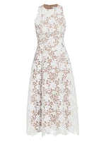 Findlay Floral Lace Sleeveless Midi-Dress