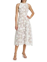 Findlay Floral Lace Sleeveless Midi-Dress