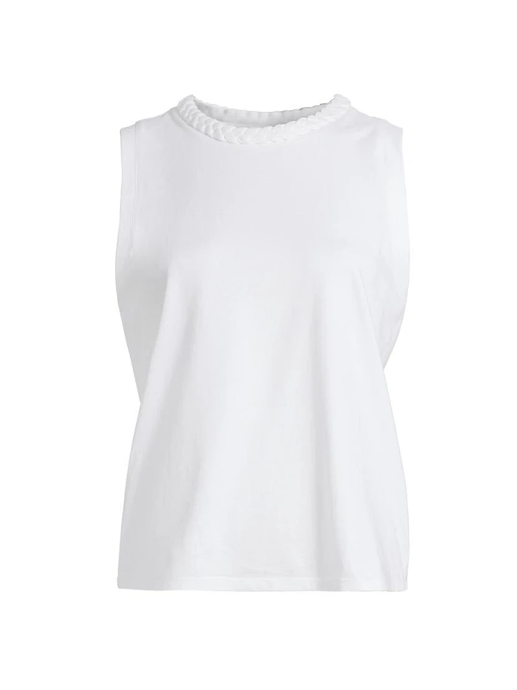 Stretch-Cotton Braided Tank