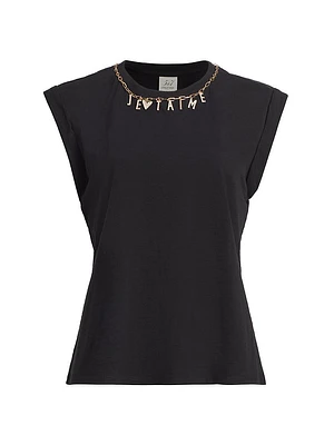 Je T'aime Necklace Cap-Sleeve Top