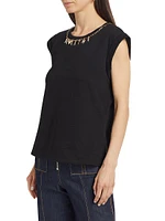 Je T'aime Necklace Cap-Sleeve Top