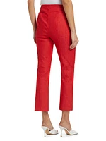 Loren Front-Zip Crop Pants