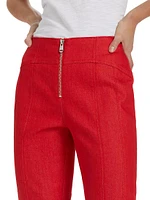 Loren Front-Zip Crop Pants