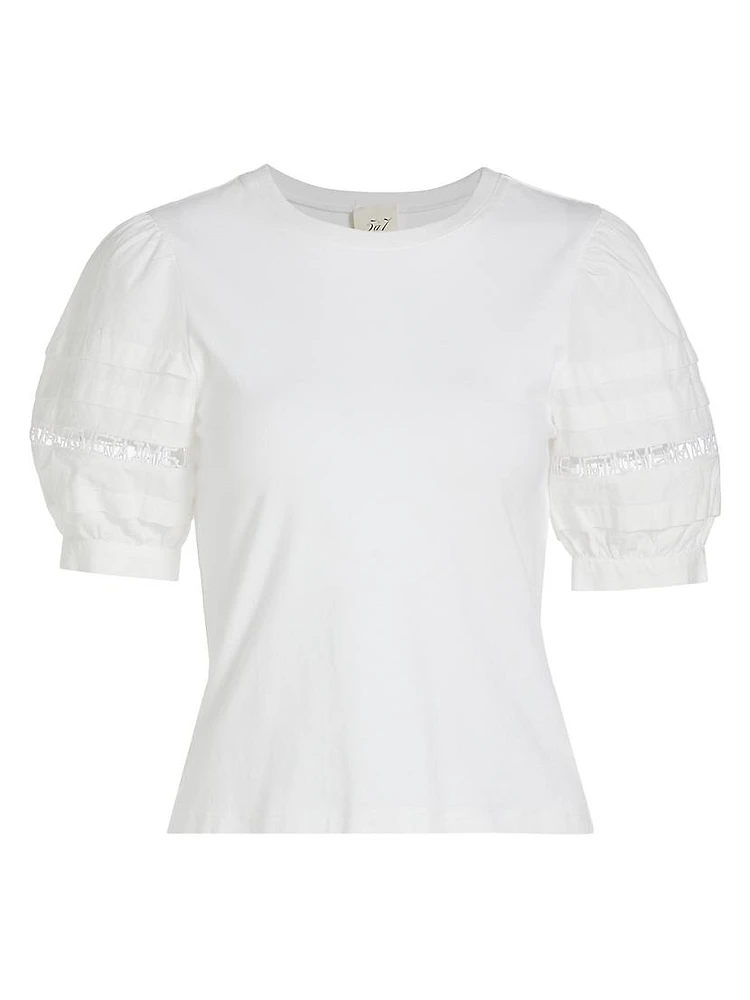 Corianna Puff-Sleeve Je T'aime Top