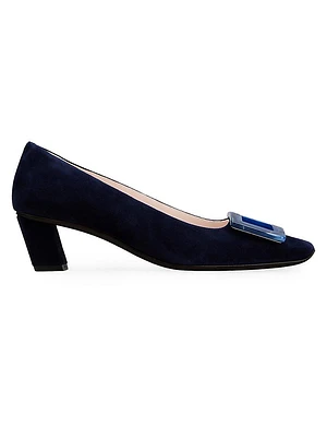 Belle Vivier 45MM Buckle Suede Pumps