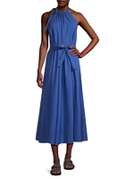 Fidato Cotton Self-Tie A-Line Dress