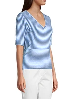 Brunate Linen-Blend Stripe Top