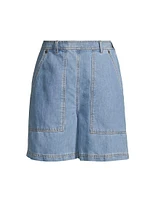 Elica Linen-Blend Denim Shorts