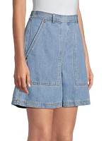 Elica Linen-Blend Denim Shorts