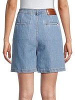 Elica Linen-Blend Denim Shorts