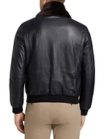 Shearling Deerskin Leather Aviator Jacket