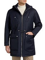 Hooded Wool Trench Coat