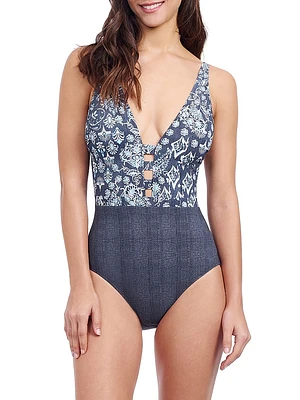 Flores Halterneck One-Piece Swimsuit
