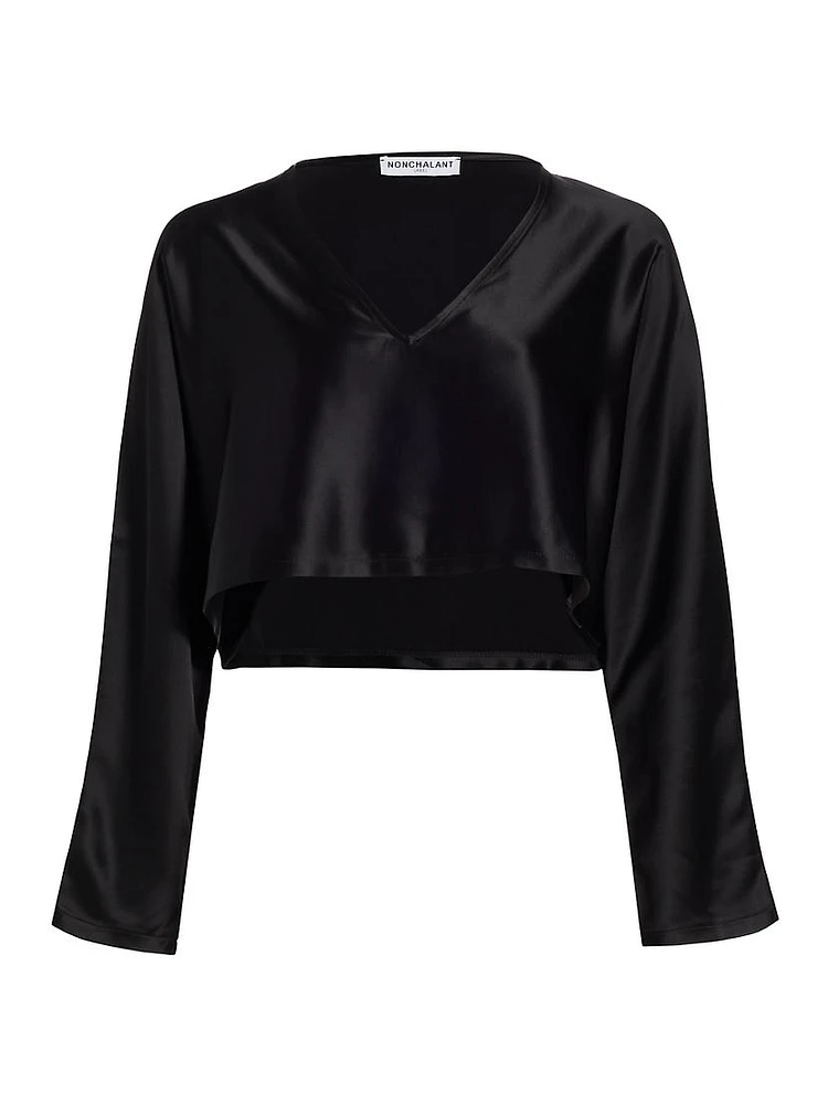 Vero Satin Crop Shirt