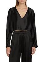 Vero Satin Crop Shirt