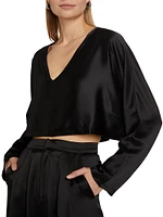 Vero Satin Crop Shirt