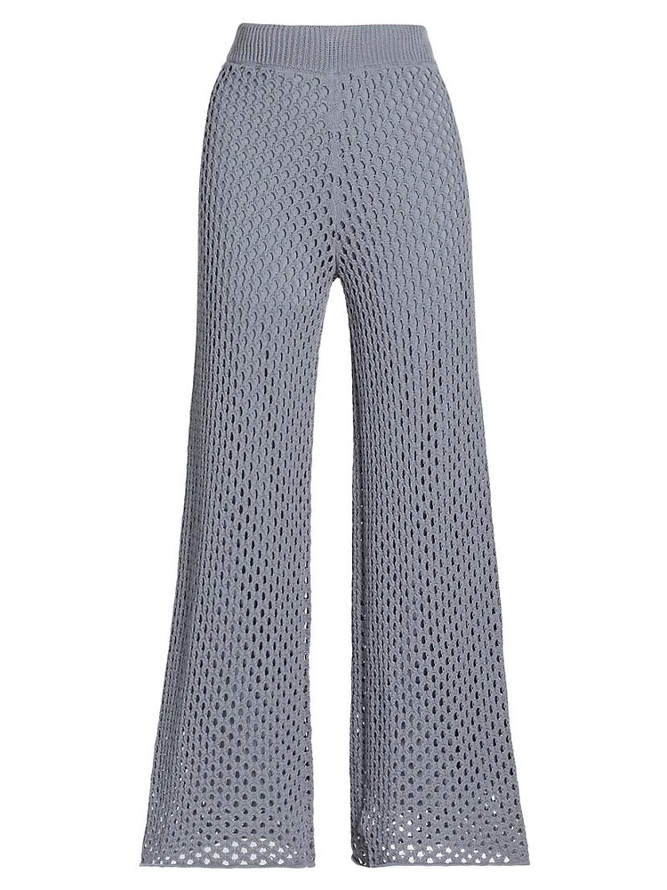 Nova Pointelle-Knit Flare Pants