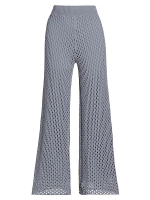 Nova Pointelle-Knit Flare Pants