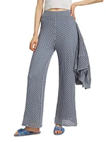 Nova Pointelle-Knit Flare Pants