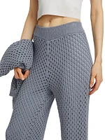 Nova Pointelle-Knit Flare Pants