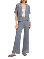 Nova Pointelle-Knit Flare Pants