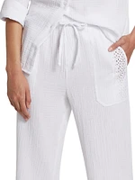 Kit Eyelet Gauze Pants