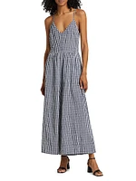 Gabrielle Gingham Cotton-Blend Jumpsuit