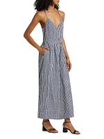 Gabrielle Gingham Cotton-Blend Jumpsuit