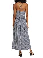 Gabrielle Gingham Cotton-Blend Jumpsuit