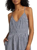 Gabrielle Gingham Cotton-Blend Jumpsuit