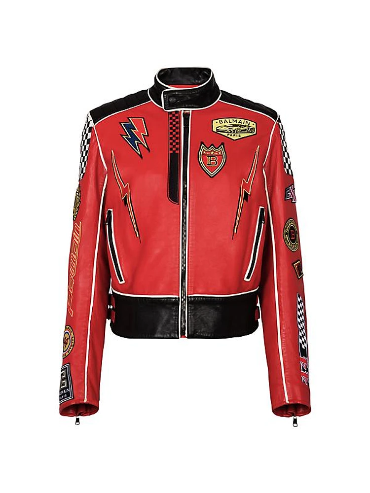 Balmain x Formula 1 Leather Biker Jacket